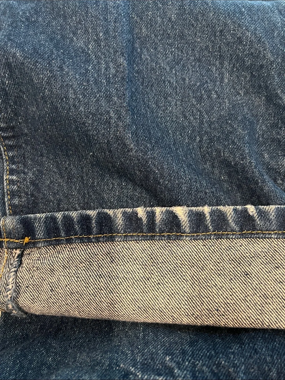 Lee Men's Bootcut Jeans in Dark Blue Wash with Worn Hem - Size 38